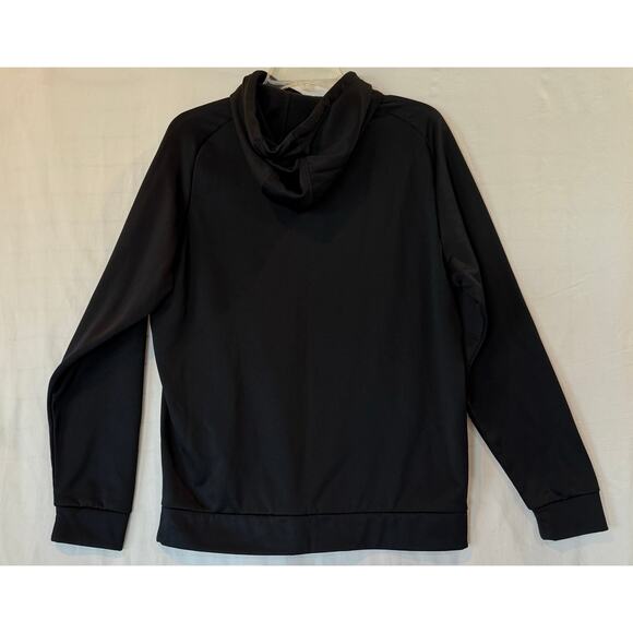 Men's Under Armour Black Hooded Sweatshirt Size Medium Red Logo Athletic - Picture 2 of 8